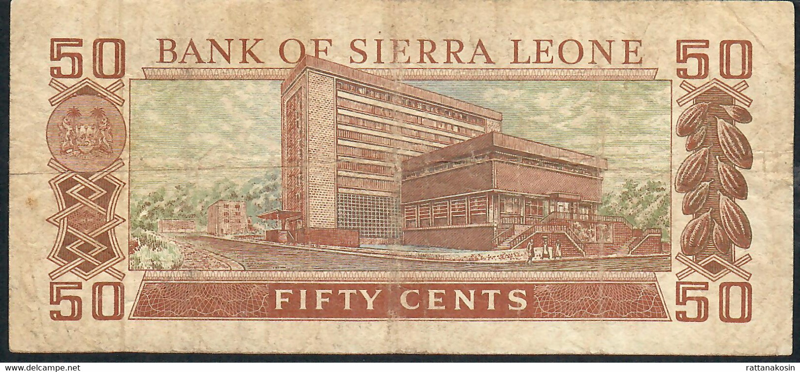 SIERRA LEONE P4a,b,c,d 50 CENTS 1972-1974-1979-1981 #D/1,D/5,D/8,D/10  4 BANKNOTES DIFFERENT SIGNATURES  F-VF NO P.h. ! - Sierra Leone