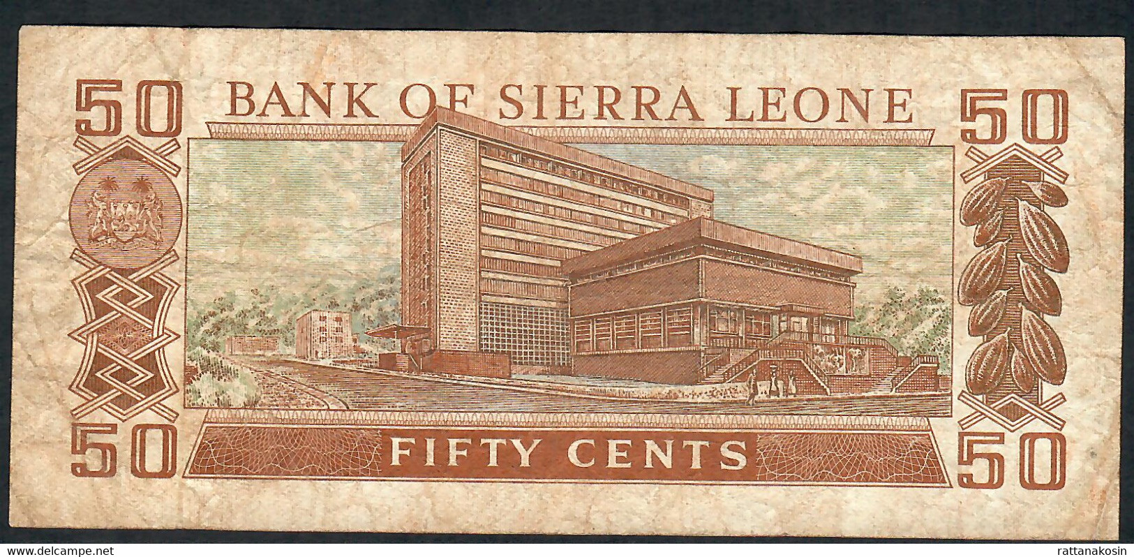 SIERRA LEONE P4a,b,c,d 50 CENTS 1972-1974-1979-1981 #D/1,D/5,D/8,D/10  4 BANKNOTES DIFFERENT SIGNATURES  F-VF NO p.h. !