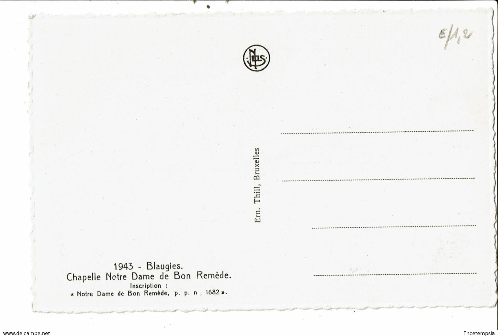 CPA Carte Postale  Belgique-Blaugies Chapelle Notre Dame De Bon Remède 1943  VM28837 - Dour