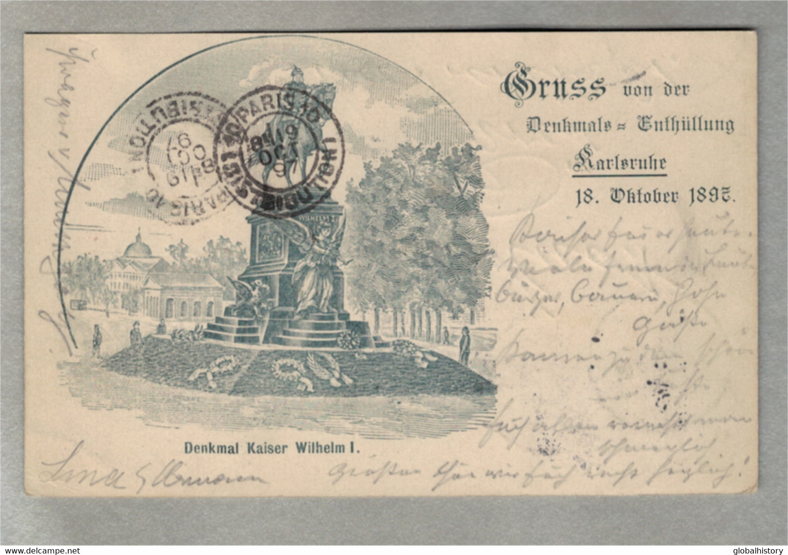 DG1416 - KARLSRUHE 1897 ENDHÜLLUNG - DENKMAL KAISER WILHELM - Karlsruhe