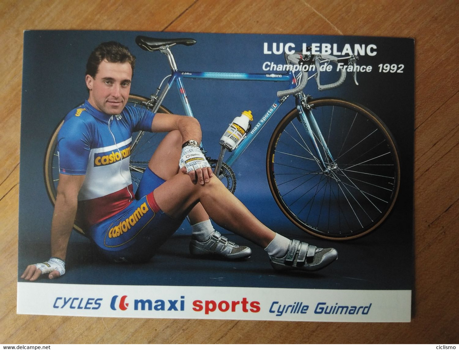 Cyclisme - Carte Publicitaire MAXI SPORTS : Luc LEBLANC  Champion De France 1992 - Cycling