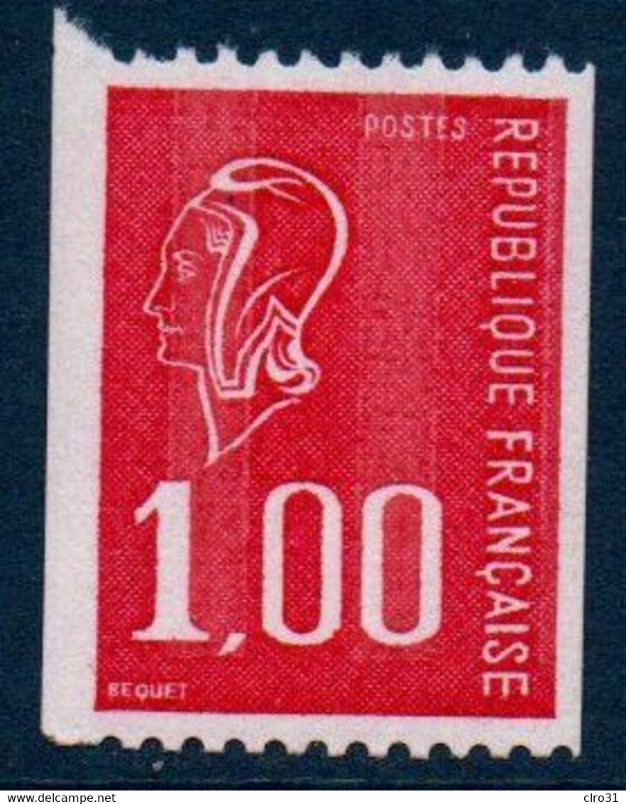 FR 1976  1.00 Fr Marianne De Becquet   N°YT 1895a  Timbre De Roulette   (** MNH) Avec Avec N° Rouge Au Verso - Roulettes