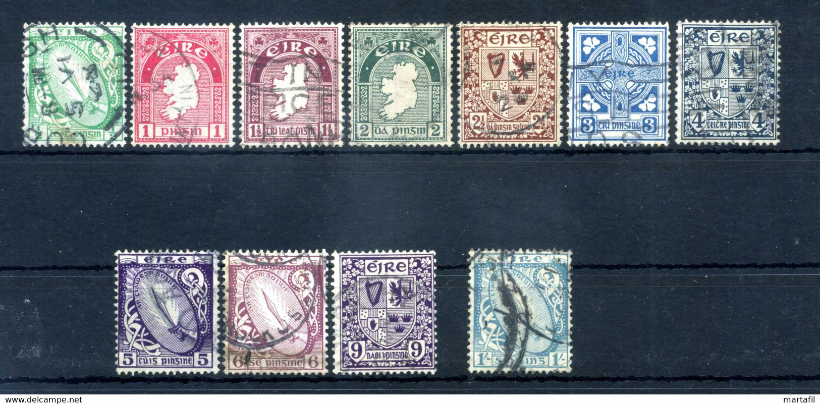 1922-23 IRLANDA USATI 40/49 + 51 F1 - Usati