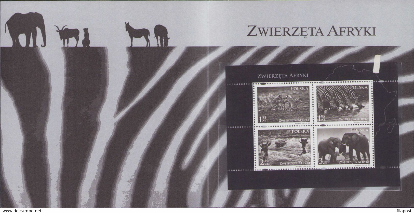 Poland 2009 Mini Booklet / Animals Of Africa - Leopards, Antelopes, Zebras, Elephants, Nature / With Block MNH**F - Booklets