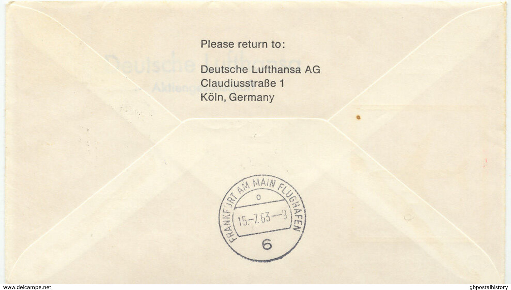 KUWAIT 1963 First Flight Lufthansa Boeing 720B "KUWAIT - FRANKFORT", R! - Kuwait