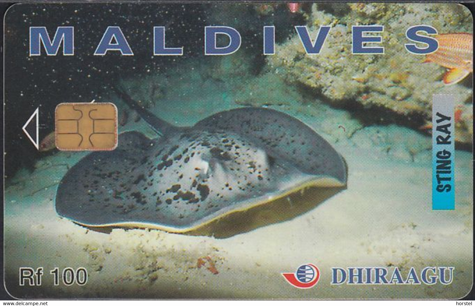 Maldiven - Chip -2..MLDGIA  Sting Ray - RF100 - GPT2 - Maldives