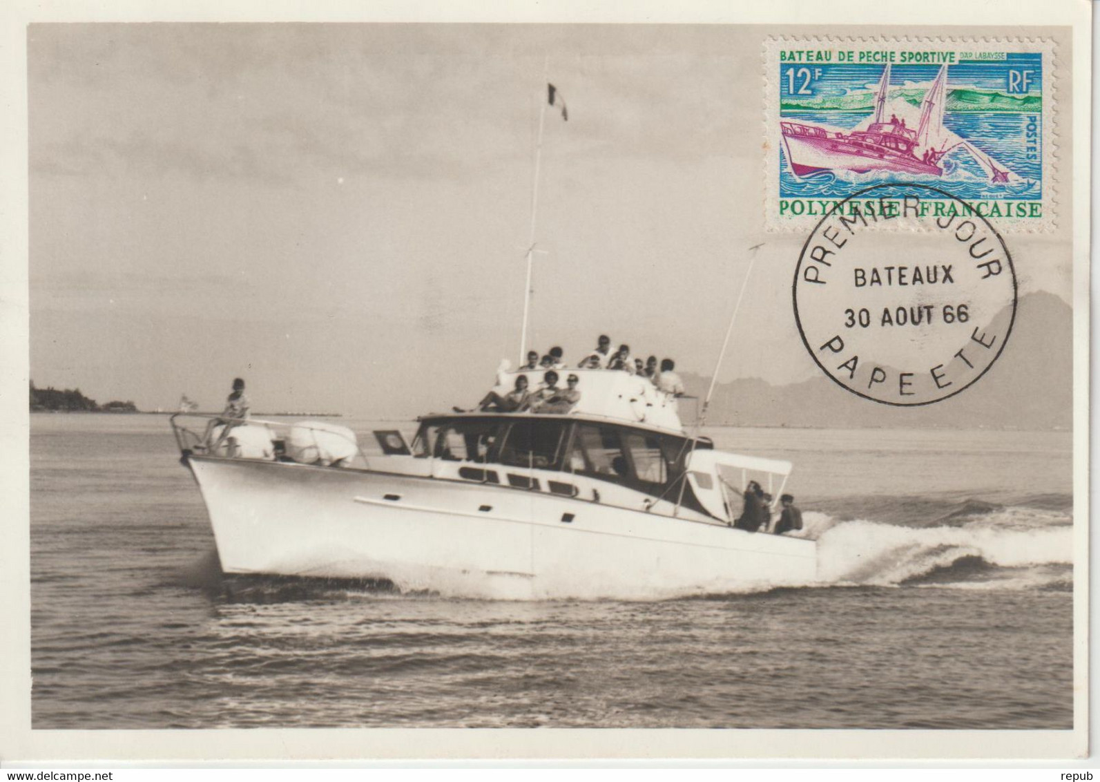 Polynésie 1966 Carte Maximum Bateau De Peche 38 - Cartes-maximum