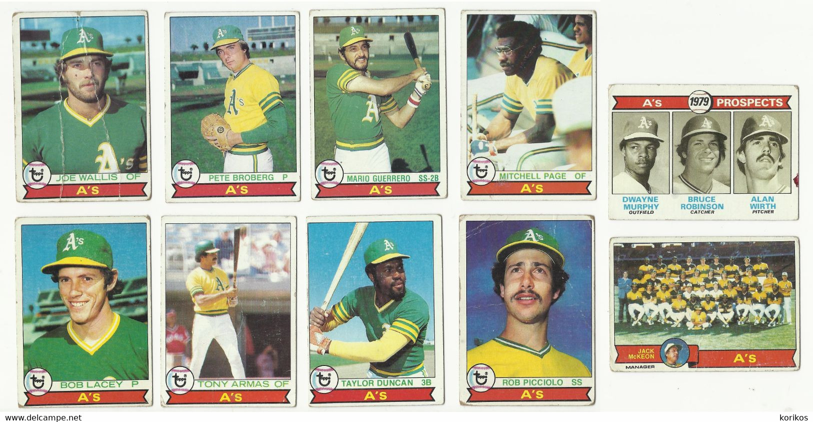 1979 BASEBALL CARDS TOPPS – OAKLAND ATHLETICS A’S – MLB - MAJOR LEAGUE BASEBALL - Konvolute