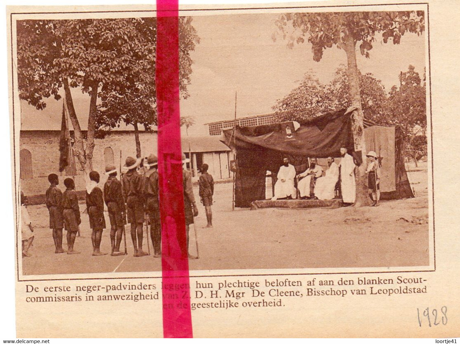 Orig. Knipsel Coupure Tijdschrift Magazine - Congo Leopoldstad - 1° Boy Scouts, Padvinders - 1928 - Zonder Classificatie