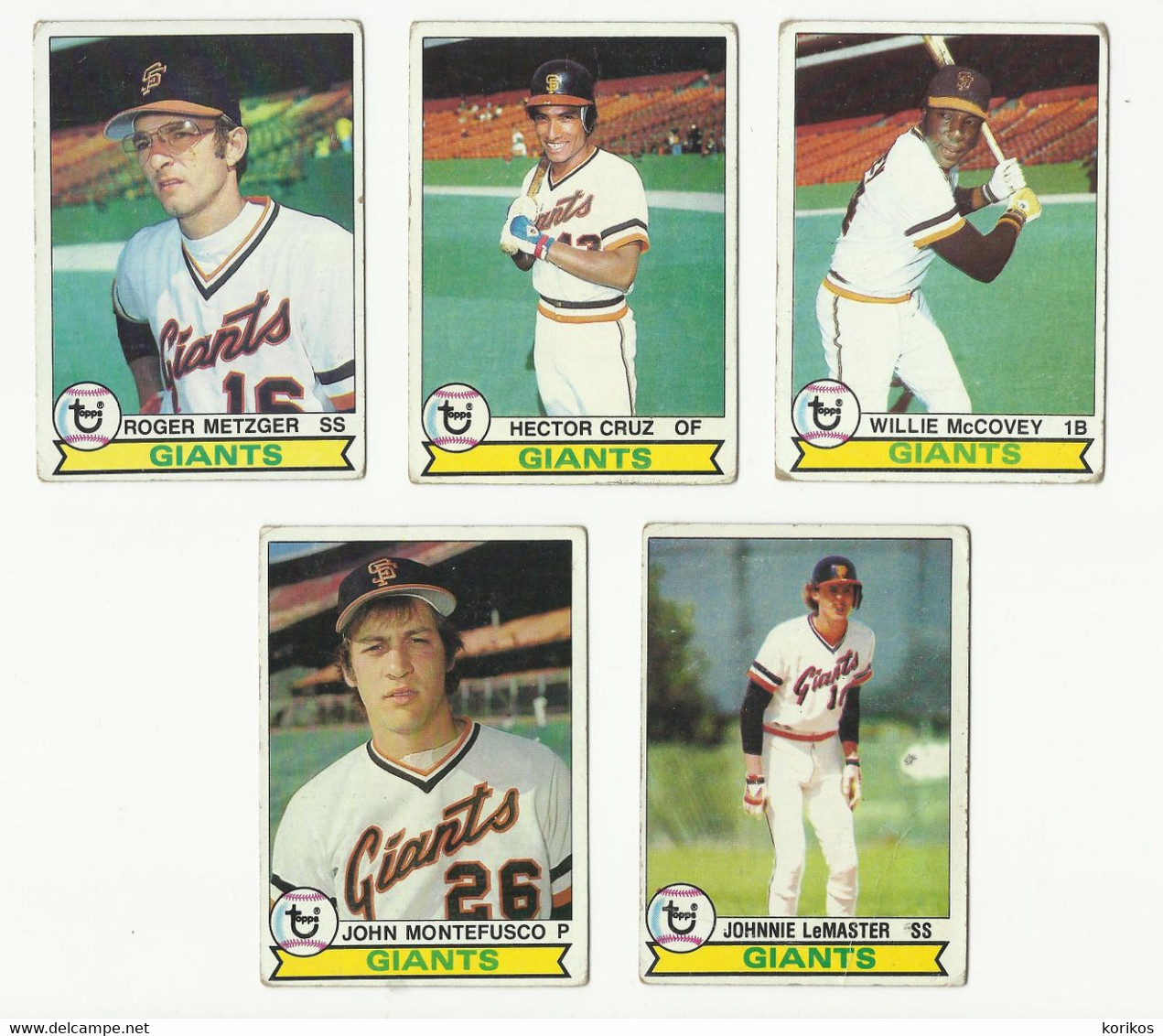 1979 BASEBALL CARDS TOPPS – SAN FRANCISCO GIANTS – MLB - MAJOR LEAGUE BASEBALL - Lots