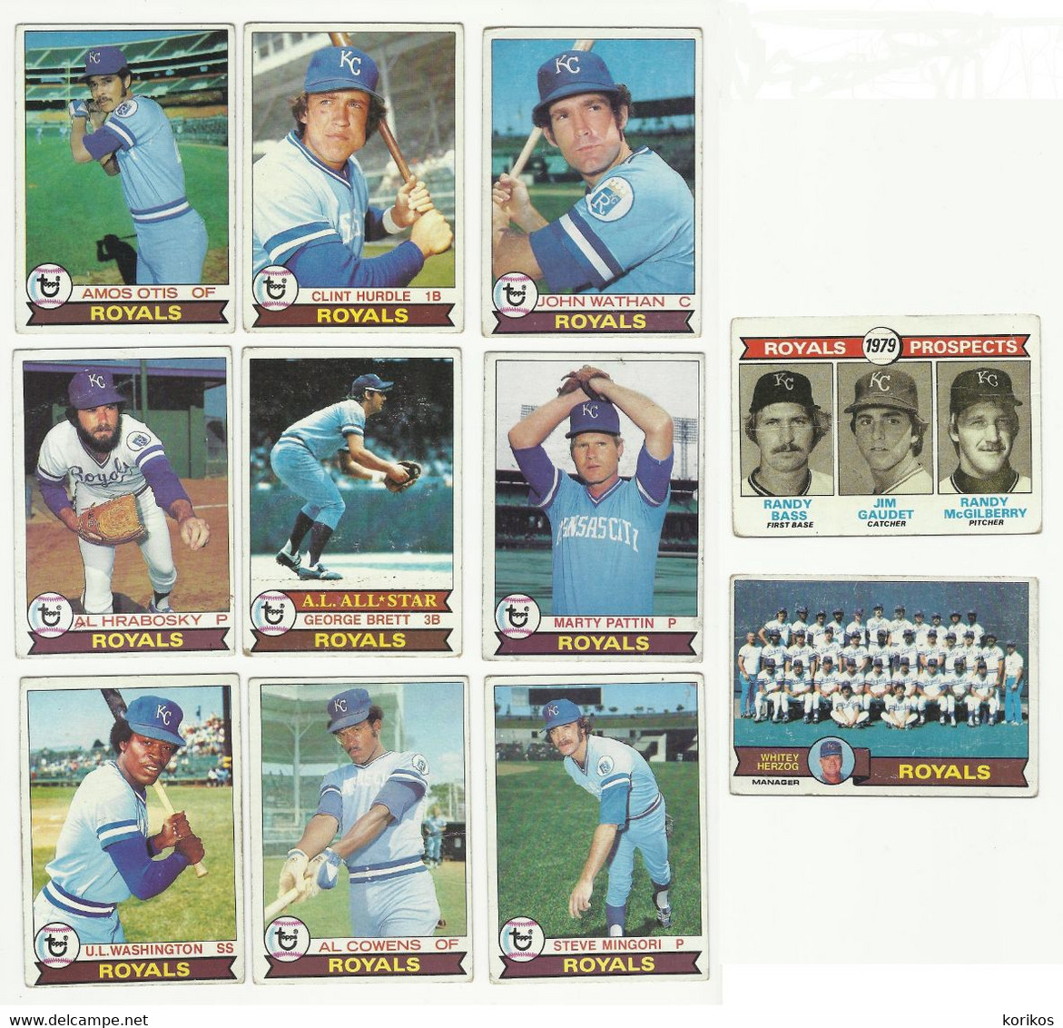 1979 BASEBALL CARDS TOPPS – KANSAS CITY ROYALS – MLB - MAJOR LEAGUE BASEBALL - Lotti