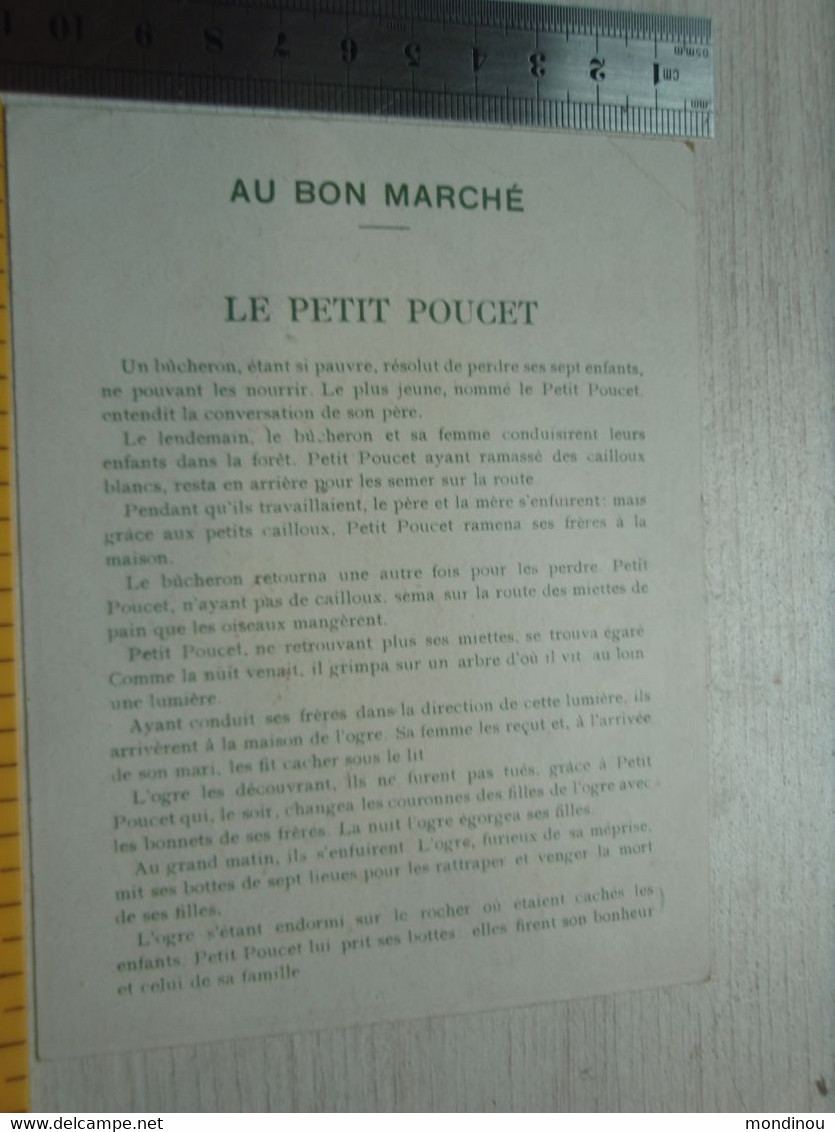 Chromo AU BON MARCHE - PARIS - Le Petit Poucet. - Au Bon Marché