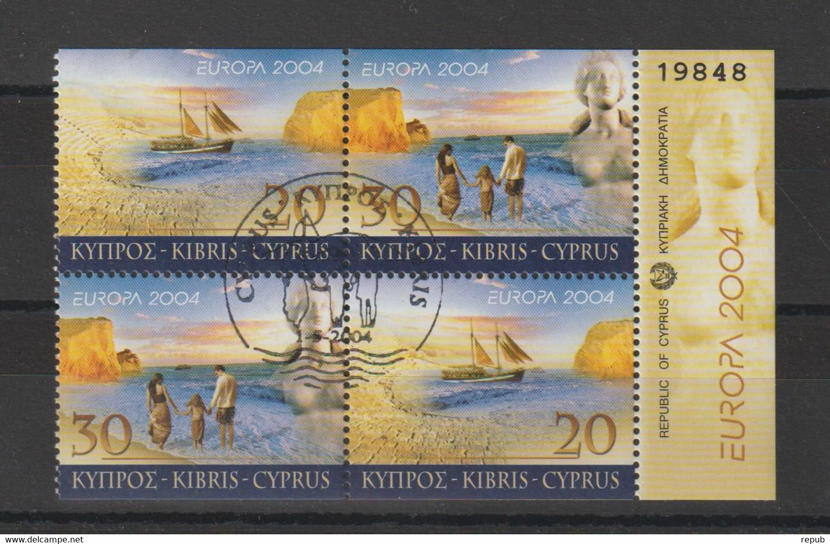 Europa 2004 Chypre 1043a-1044a Issu Carnet Oblit. Used - 2004