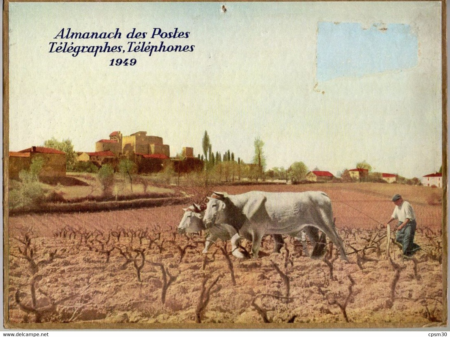 CALENDRIER GF 1949 - LE Labourage Avec Les Bœufs, Imprimeur Oller Puteaux - Grand Format : 1941-60