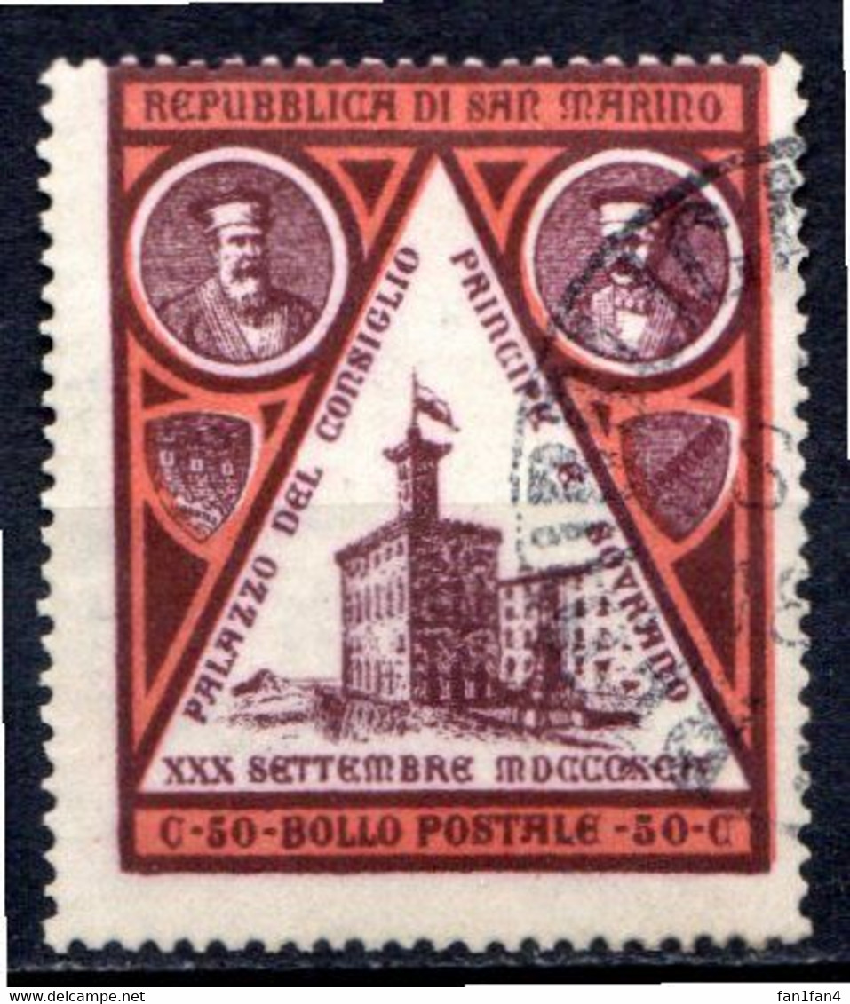 SAINT-MARIN (République) - 1894 - N° 24 - 50 C. Brun-rouge Et Rouge - (Inauguration Du Nouveau Palais Du Gouvernement) - Ongebruikt