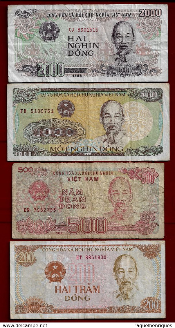 VIETNAM BANKNOTE - 4 USED NOTES 1988 (NT#02) - Vietnam