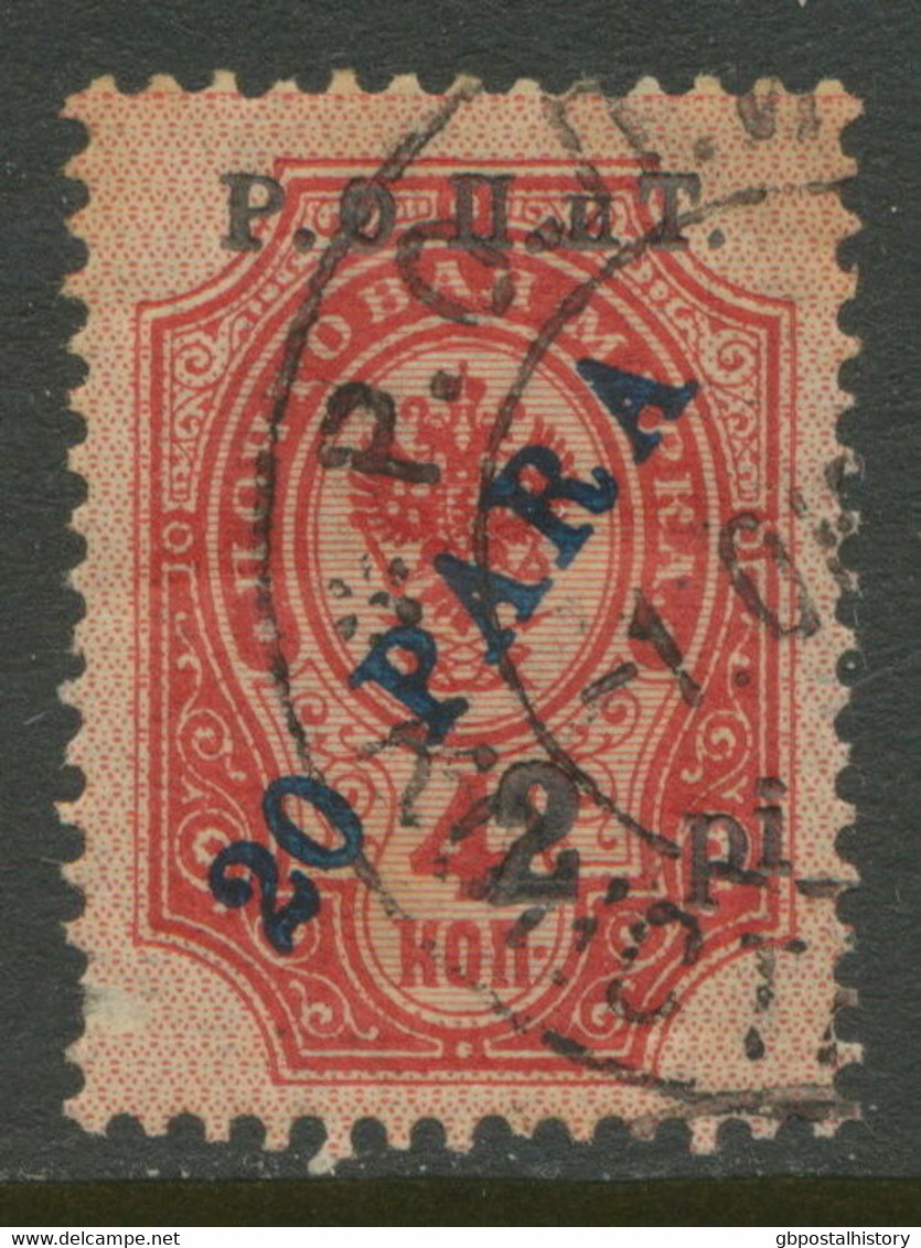 RUSSIAN LEVANT 1918, 2 Pi On 20 PARA On 4 K Red Issued By The ROPIT Agencies VFU - Levant