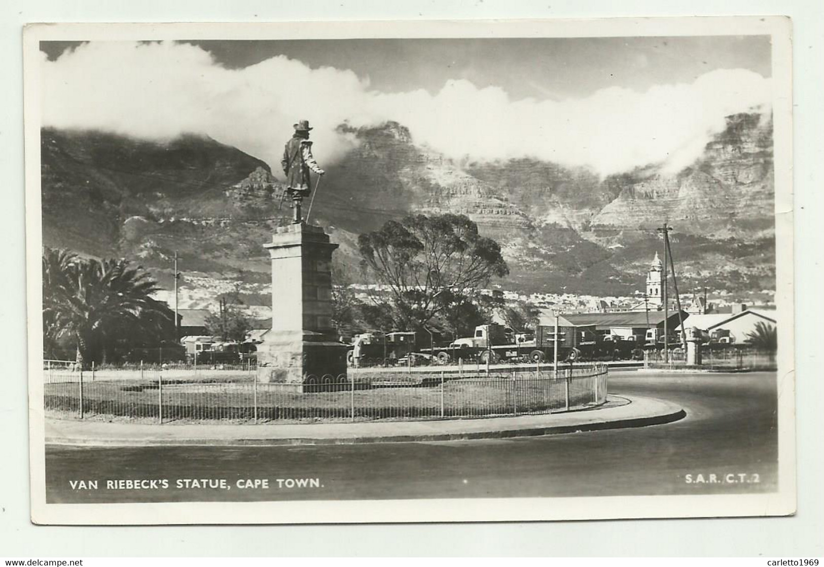 VAN RIEBECK'S STATUE, CAPE TOWN 1949 - NV  FP - South Africa