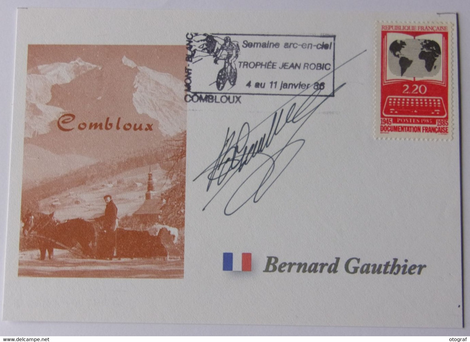 Bernard GAUTHIER - Signé / Dédicace Authentique / Autographe - Ciclismo