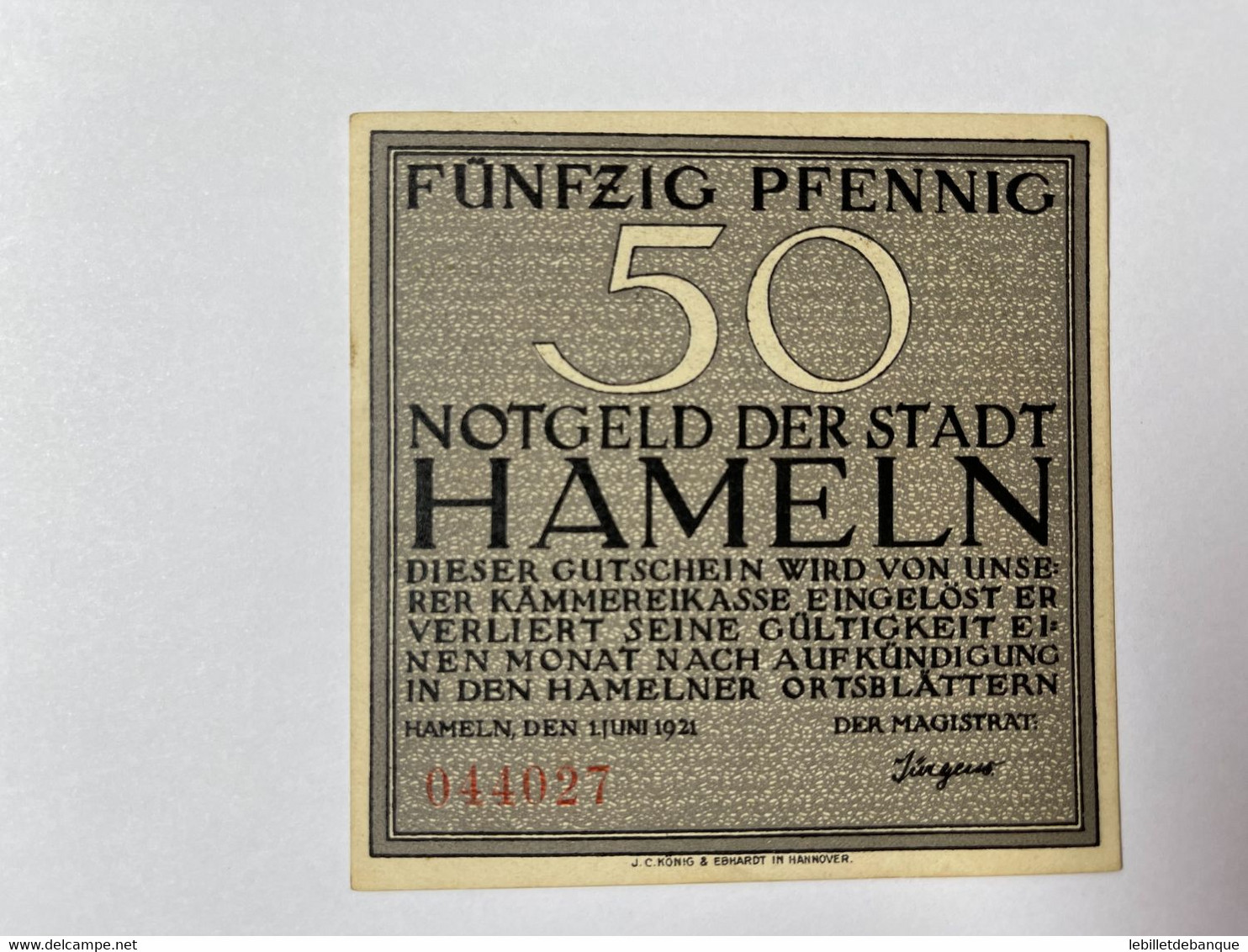 Allemagne Notgeld Hameln 50 Pfennig - Collections