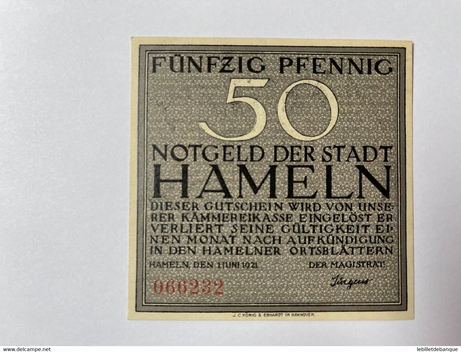 Allemagne Notgeld Hameln 50 Pfennig - Collections