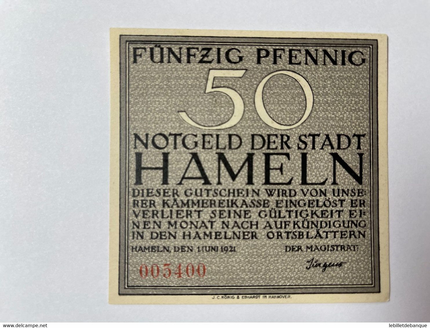 Allemagne Notgeld Hameln 50 Pfennig - Collections