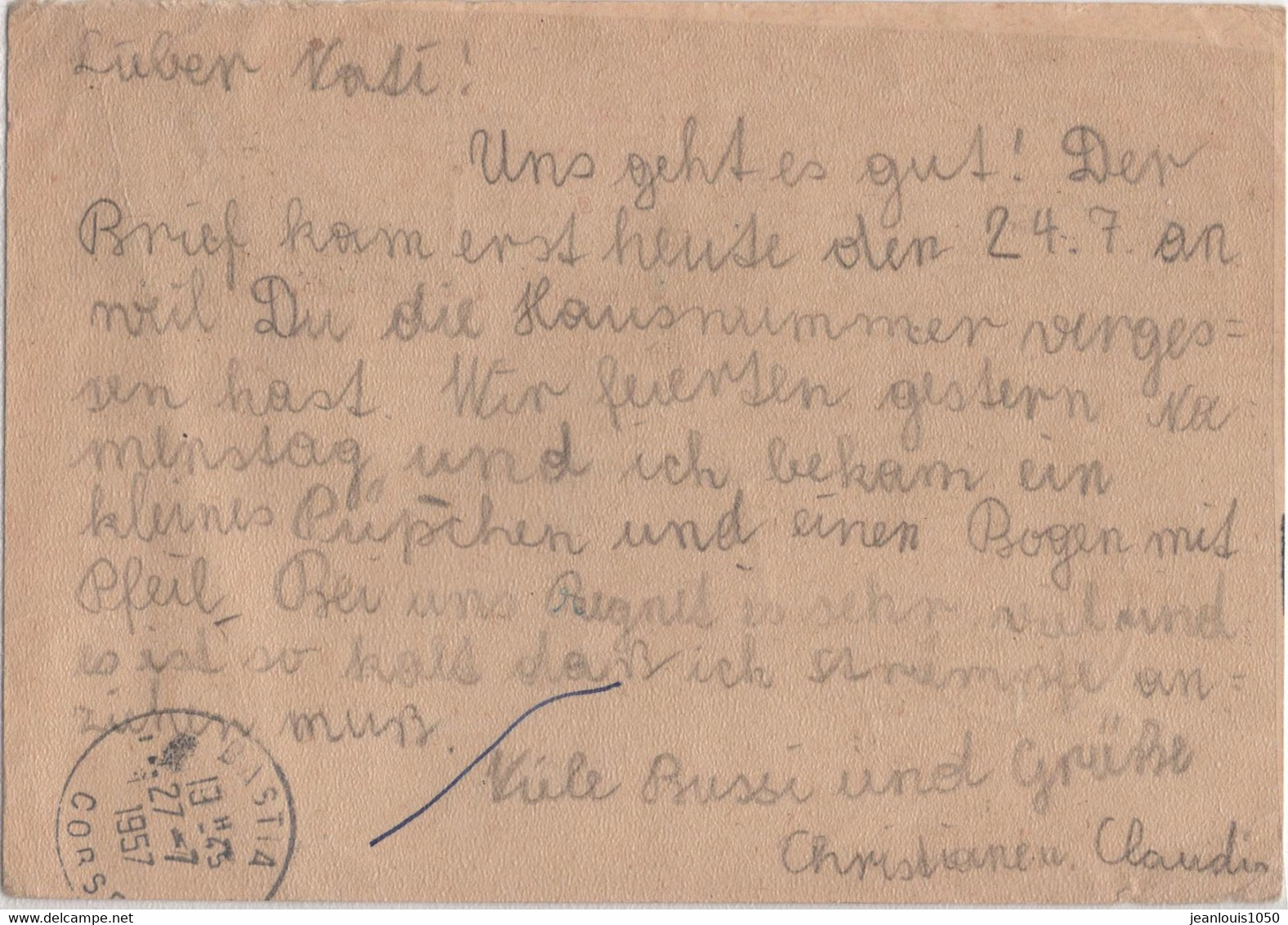 AUTRICHE ENTIER POSTAL CARTE AVEC COMPLEMENT OBLITERE DEVSIEZENHEIM POUR LA CORSE - Autres & Non Classés