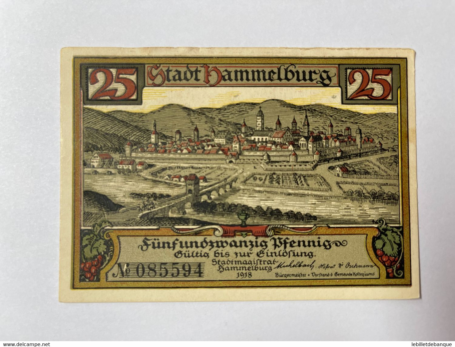 Allemagne Notgeld Hammelburg 25 Pfennig - Collections