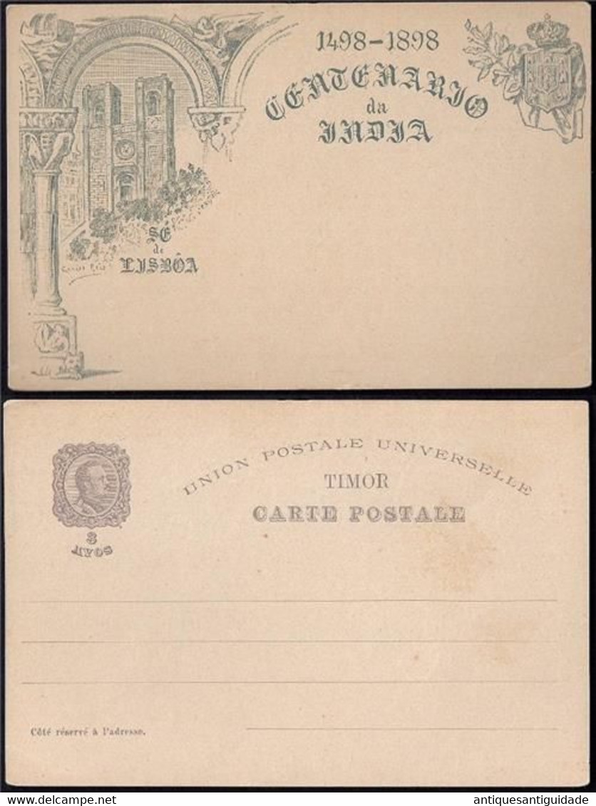 India's Centennial 1898 Postal Stationery  "SÉ DE LISBOA" TIMOR  3 AVOS - Unclassified