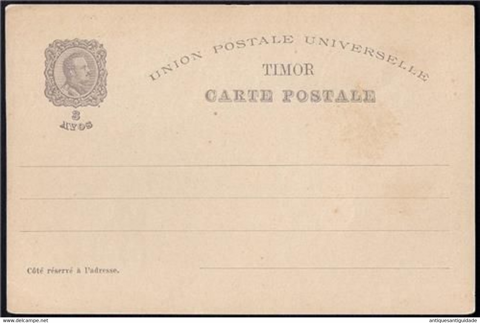 India's Centennial 1898 Postal Stationery  "SÉ DE LISBOA" TIMOR  3 AVOS - Ohne Zuordnung
