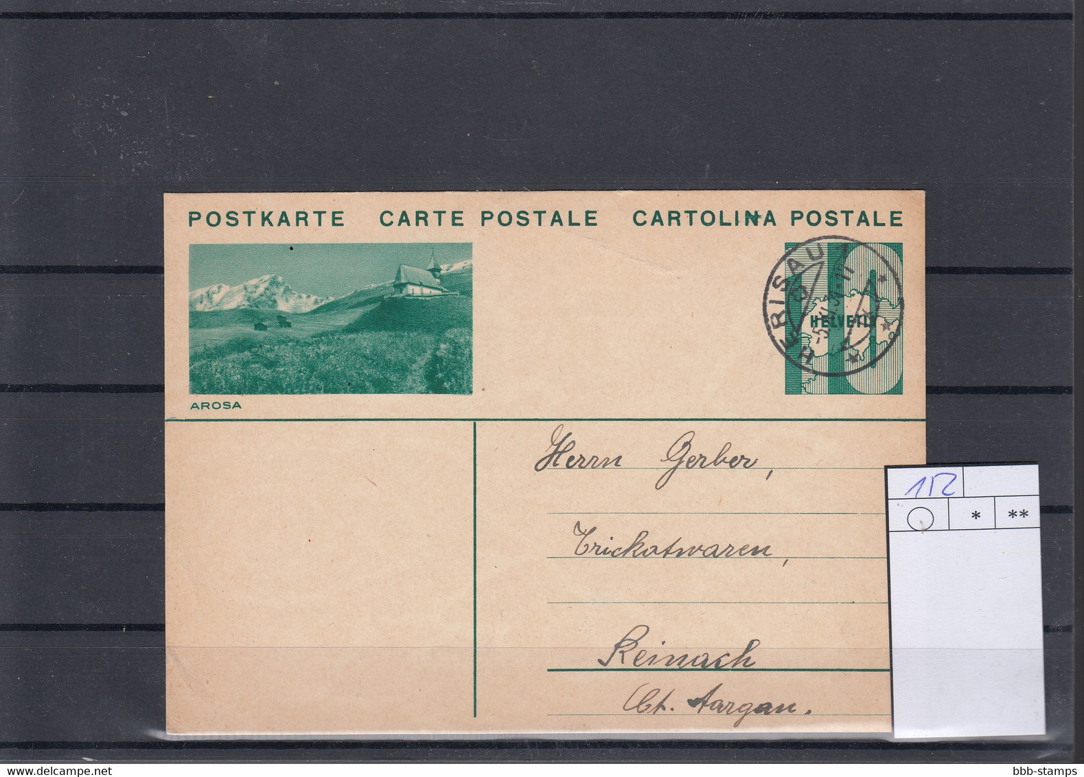 Schweiz Michel Cat.No. Postal Stat P152 Used  Arosa - Enteros Postales