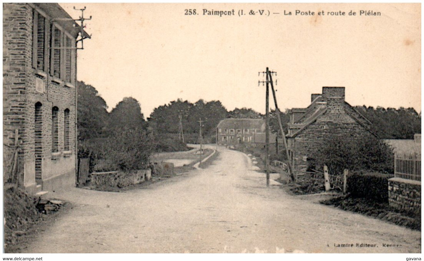 35 PAIMPONT - La Poste Et Route De Plélan - Paimpont