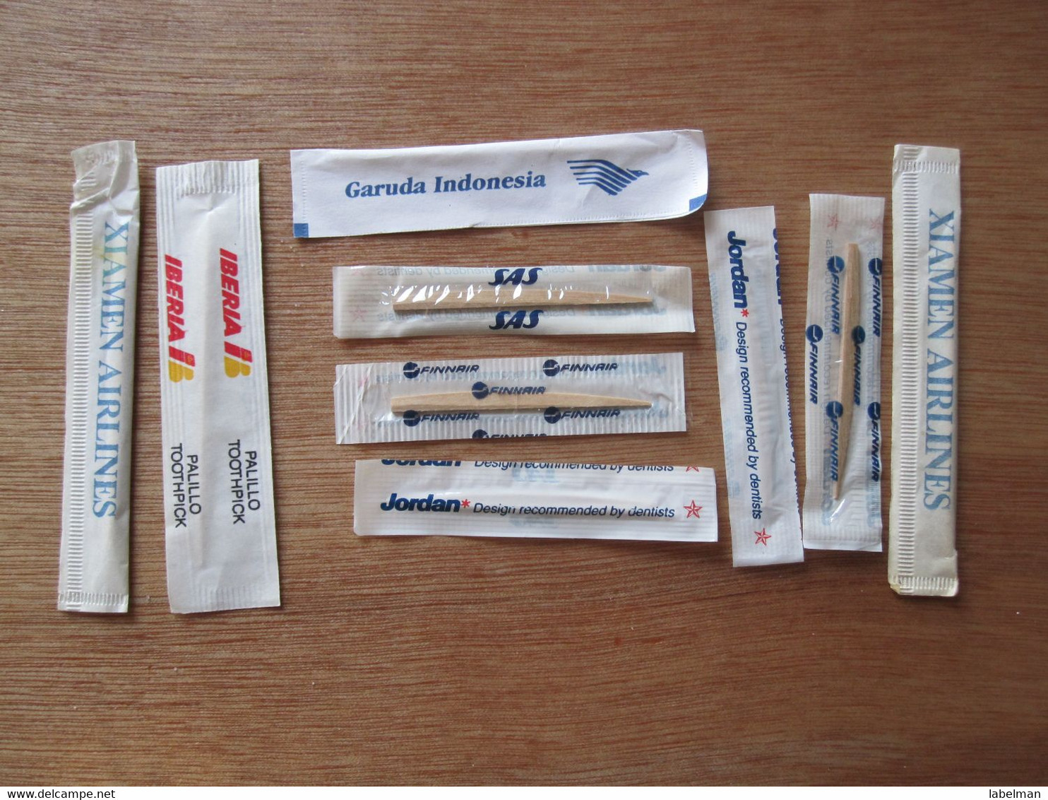 CHINA XIAMEN SPAIN IBERIA SCANDINAVIAN SAS FINNAIR FINLAND GARUDA INDONESIA TOOTHPICK AIR LINE WAYS JET FLIGHT PLANE - Cutlery