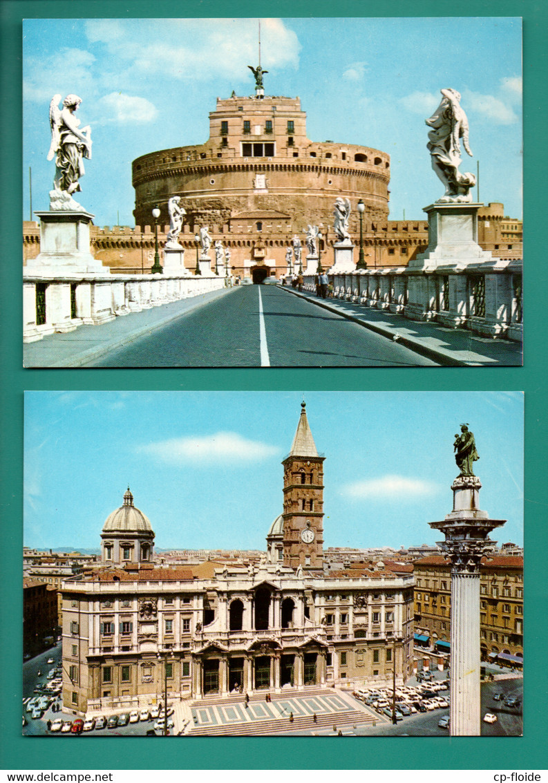 ITALIE . ROMA . " BASILICA DI S. MARIA MAGGIORE " & " PONTE E CASTEL S. ANGELO " . 2 CPM - Réf. N°29264 - - Colecciones & Lotes