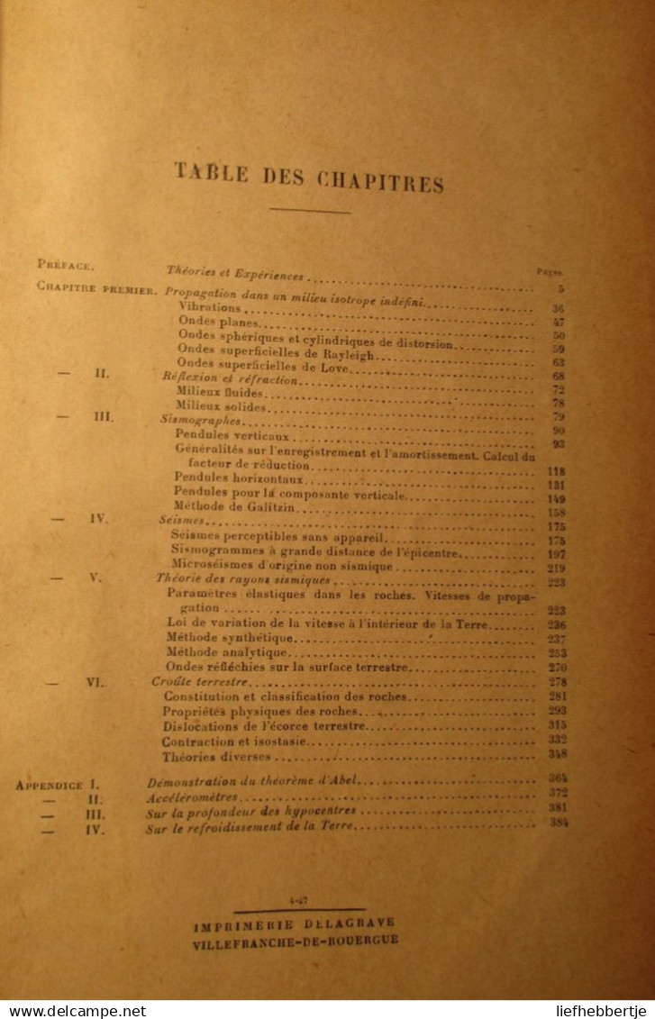 Séismes Et Sismographes - Par H. Bouasse - 1927 - Seismograaf Aardbevingen Bodemkunde - Archeologia