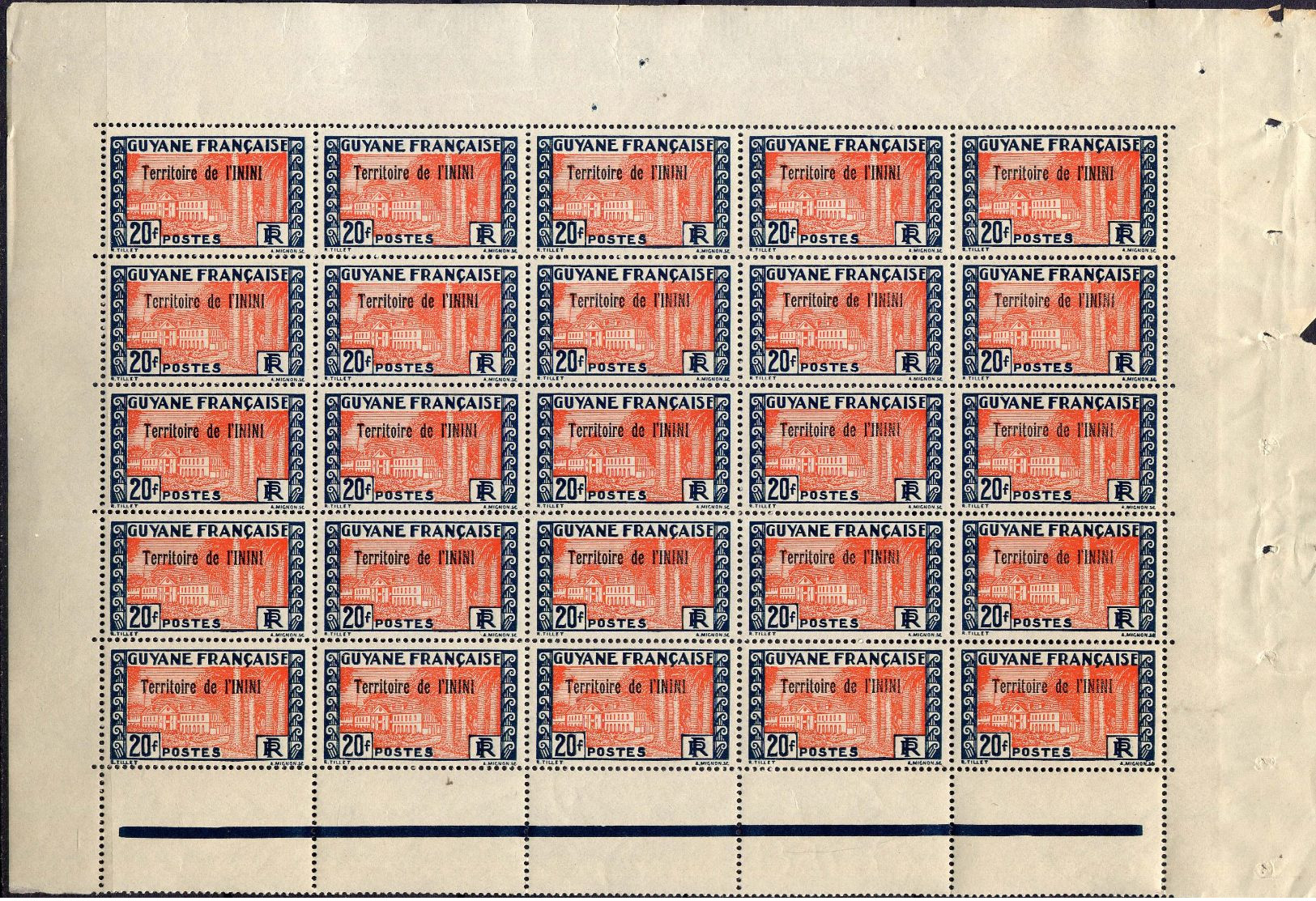 ININI - N° 28** -  HÔTEL DU GOUVERNEMENT A CAYENNE - Unused Stamps