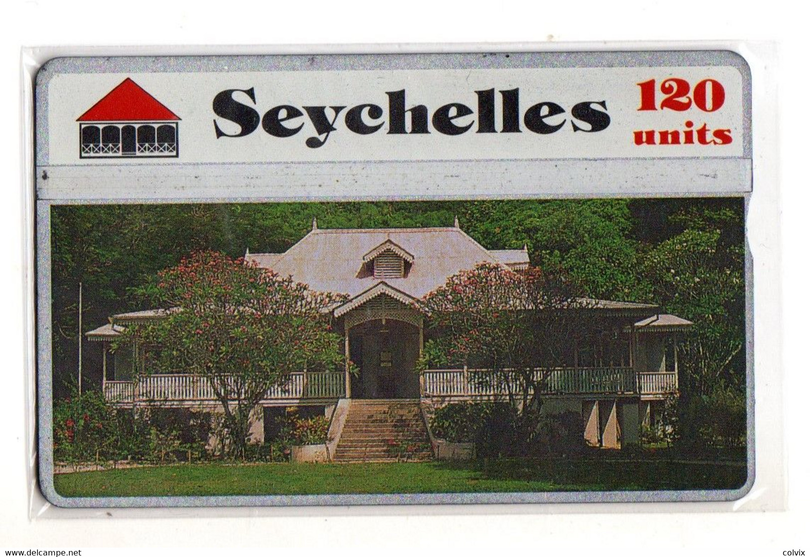 SEYCHELLES REF MV CARDS SEY-32 120U OLD CREOLE HOUSE CN : 504A - Seychellen