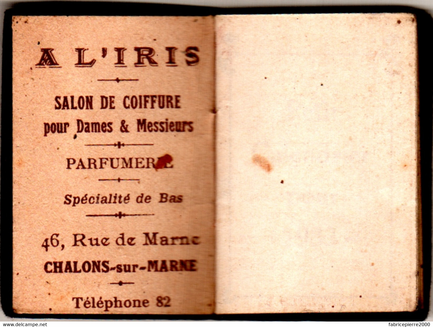 Almanach De Poche Publicitaire 1933 Salon De Coiffure, Parfumerie A L'IRIS, 46 Rue De Marne à Châlons-sur-Marne, 4 Scans - Small : 1921-40