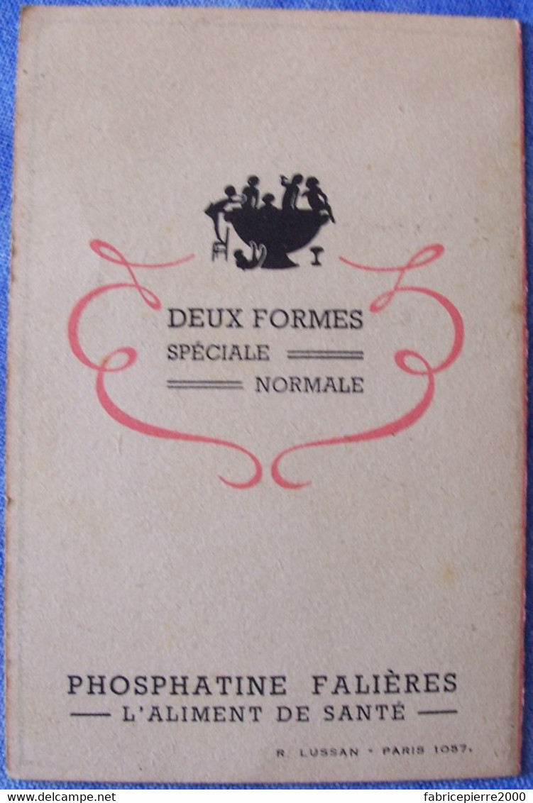 Calendrier Publicitaire 1939 PHOSPHATINE FALIERES 3 Scans EXCELLENT ETAT L'aliment De Santé, 2 Formes Spéciale Normale - Small : 1921-40