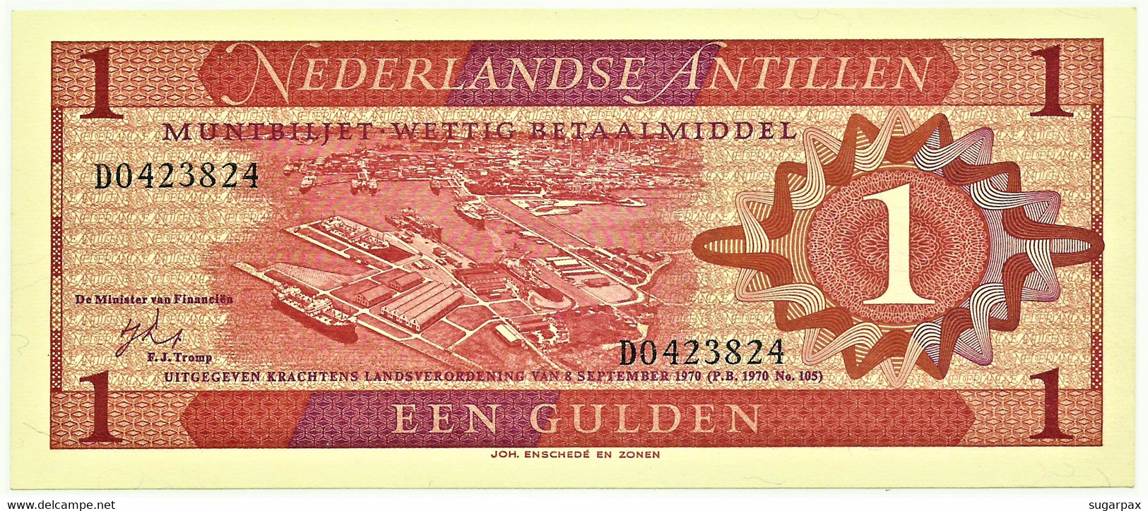 Netherlands Antilles - 1 Gulden - 08.09.1970 - Pick 20 - Unc. - Prefix D - Other - America