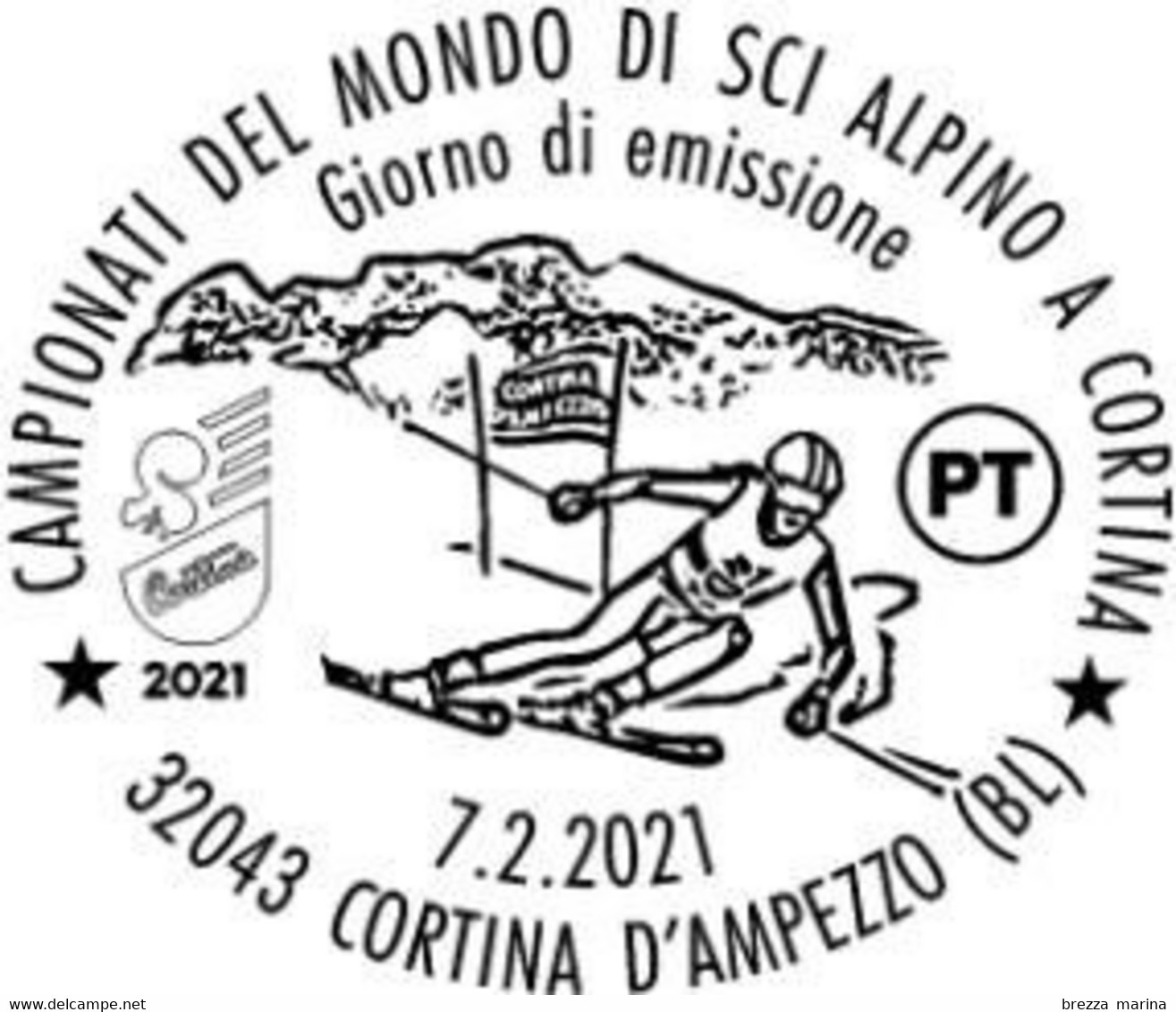 Nuovo - MNH - ITALIA - 2021 - Campionati Del Mondo Di Sci Alpino A Cortina D’Ampezzo – B Zona 1 - Alfanumerico - 2021-...: Mint/hinged