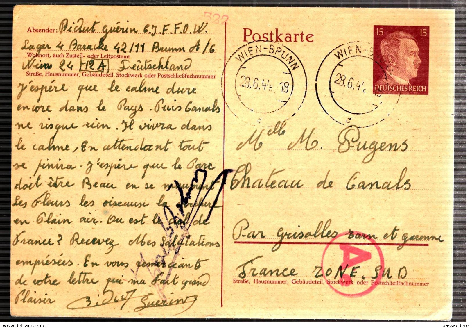 44737 - D'un S.T.O. à WIEN BRUNN - Storia Postale