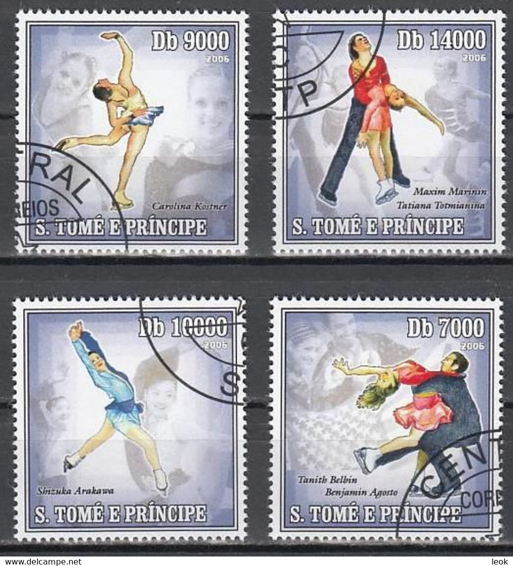 Torino 2006 Olympic Games Winners Sao Tome 4 Stamps 2006 - Winter 2006: Turin