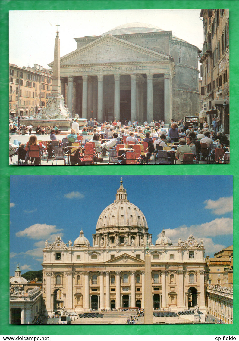 ITALIE . ROMA . " IL PANTHEON " & " SAN PIETRO " . 2 CPM - Réf. N°29273 - - Colecciones & Lotes