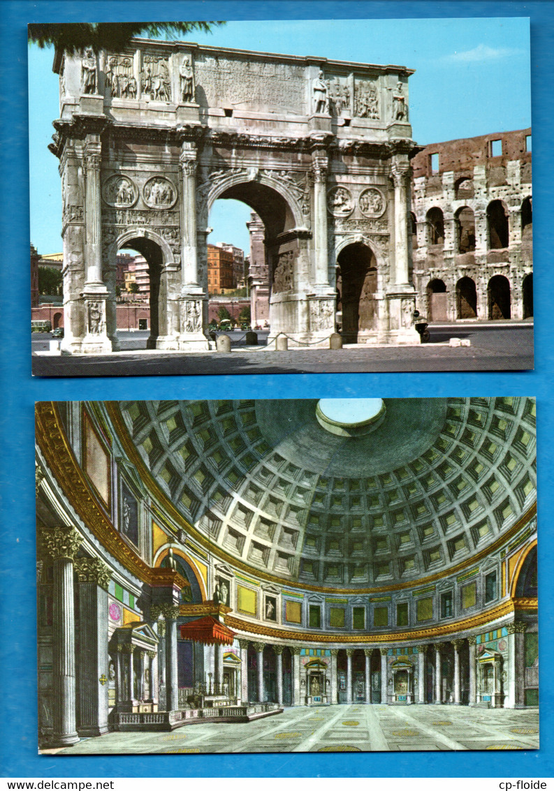 ITALIE . ROMA . " INTERNO DEL PANTHEON " & " ARCO DI COSTANTINO " . 2 CPM - Réf. N°29274 - - Collections & Lots