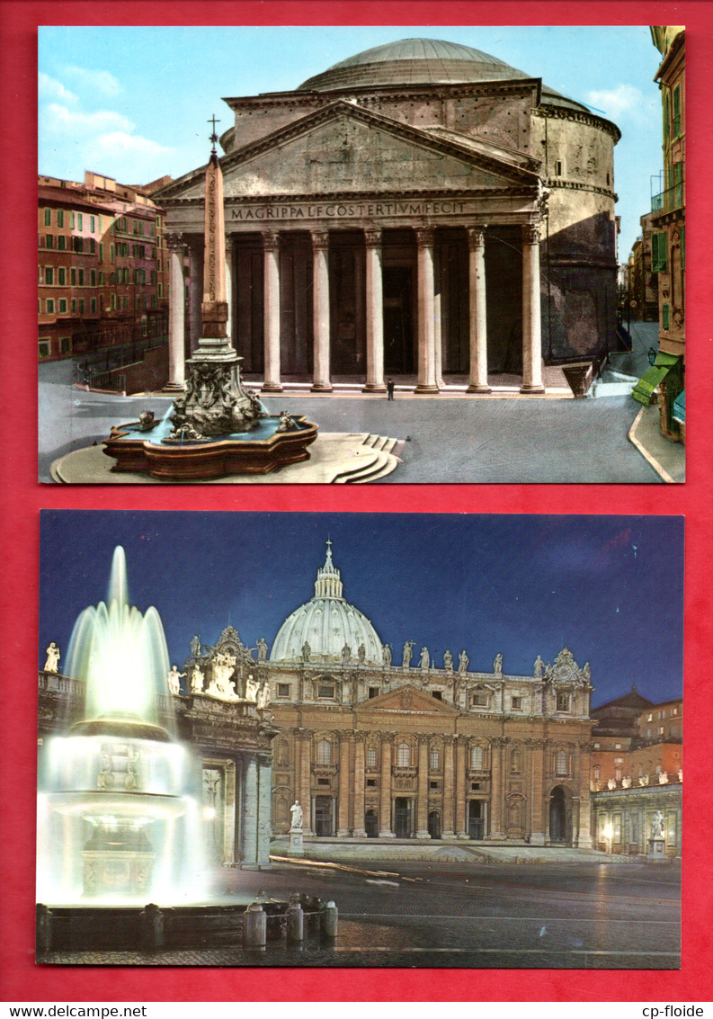 ITALIE . ROMA . " IL PANTHEON " & " PIAZZA S. PIETRO " . 2 CPM - Réf. N°29275 - - Colecciones & Lotes