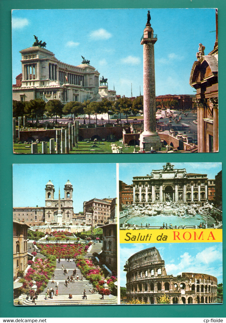 ITALIE . ROMA . " ALTARE DELLA PATRIA " & " SALUTI DA ROMA " . 2 CPM - Réf. N°29277 - - Collections & Lots