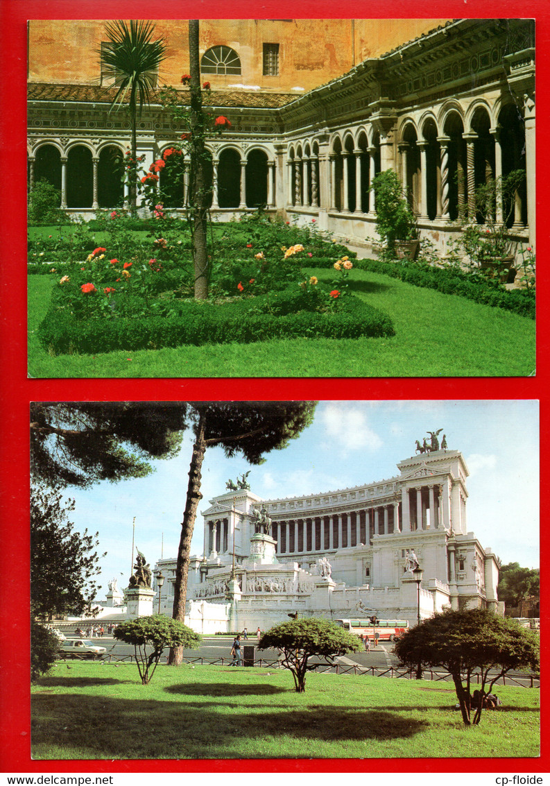 ITALIE . ROMA . " ALTARE DELLA PATRIA " & " BASILICA DI S. PAOLO . CHIOSTRO  " . 2 CPM - Réf. N°29278 - - Collections & Lots