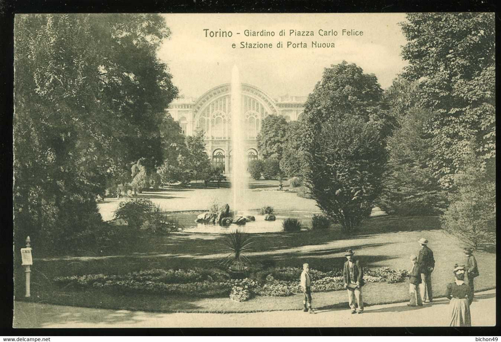 Torino Giardino Di Piazza Carlo Felice E Stazione Di Porta Nuova Animato Modiano - Parcs & Jardins
