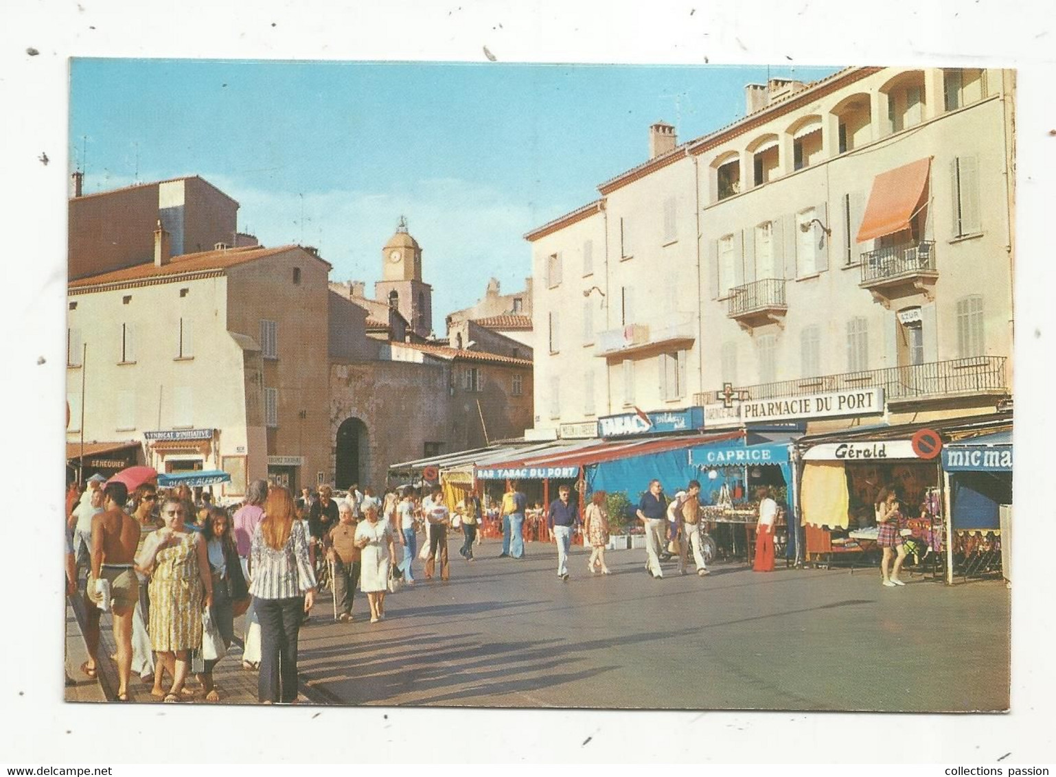 JC , G, Cp , Commerce , Magasins,  Bar Tabac Du Port, Pharmacie... 83, SAINT TROPEZ, Voyagée 1989 - Geschäfte